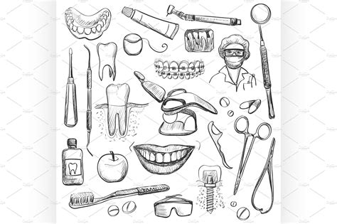 Set Of Dentist Healthcare Illustrations ~ Creative Market