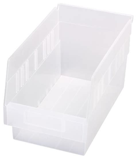 Store More Clear Storage 6 Plastic Shelf Bin Qsb202cl Plastic