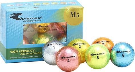 Chromax Metallic M5 Colored Golf Balls Pack Of 6 Assorted