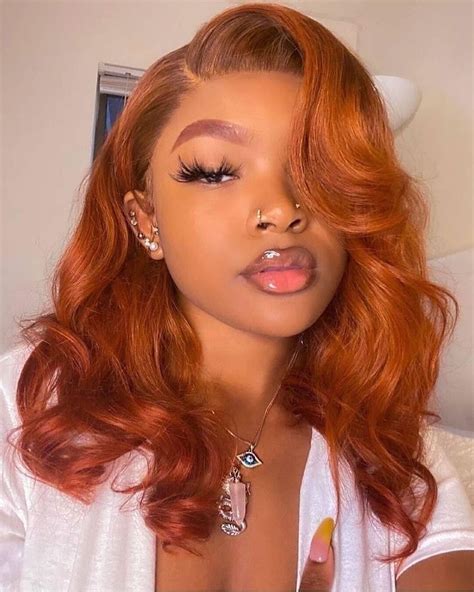 Ginger Orange Body Wave T Part Lace Front Human Hair Wig Pre Plucked