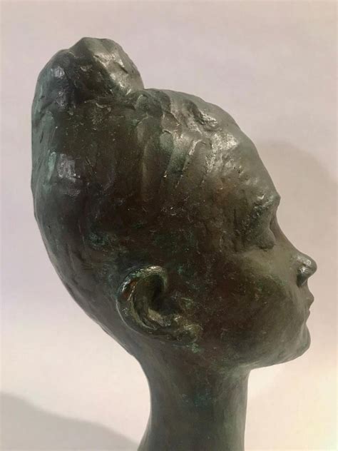 Bronze Female Portrait Head Bust Sculpture For Sale At 1stdibs