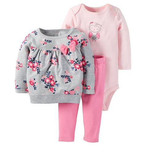 Just One You Made By Carters Baby Girls 3 Piece Floral Topsolid