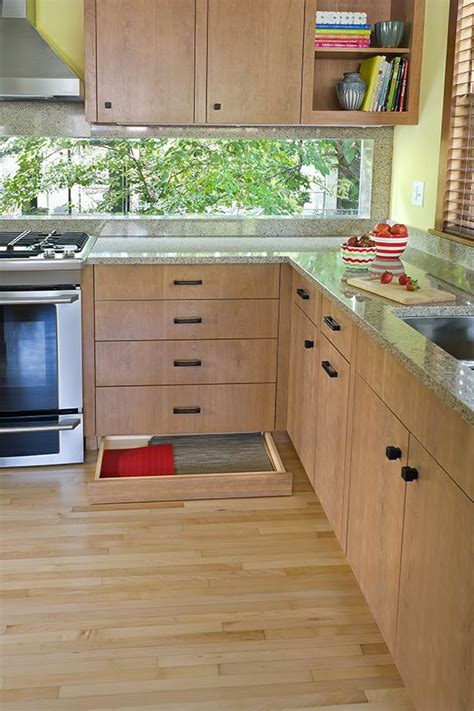 You can add decorative legs and moldings to e. Toe kick hidden drawers! (foot operated) | Kitchen redo, Kitchen inspirations, Kitchen