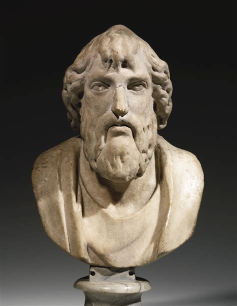 Marble Portrait Head Of A Philosopher Roman Imperial Circa 2nd3rd