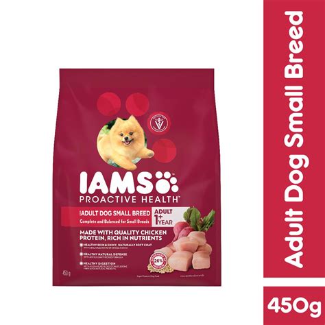 With delicious meaty flavors backed up by the addition of fruit and vegetables as well as probiotics and prebiotics, this truly is a complete meal for a canine. 9.9 BRAND SALE - IAMS Dog Food Dry Small Breed 450g ...