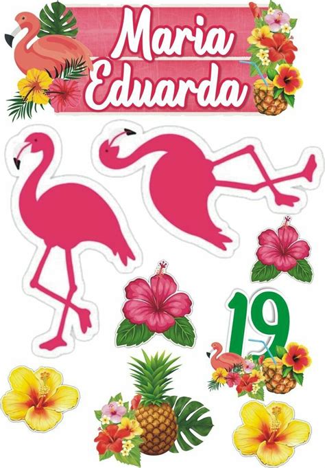 Topo De Bolo Flamingo Topper R Em Mercado Livre