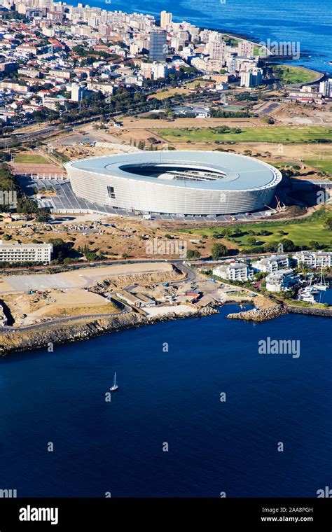 Aerial View Of Cape Town Stadium And Greenpoint Cape Town Sout Stock
