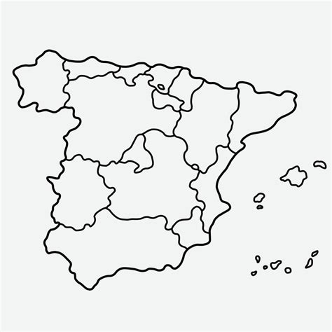 Doodle Dibujo A Mano Alzada Del Mapa De España 4686776 Vector En Vecteezy