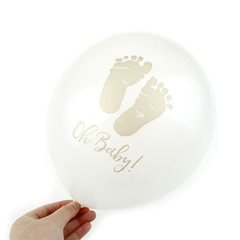 Happy Birthday Party Balloon 10pcs Footprint Baby Shower Feet Latex