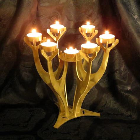 7 Shabbat Candlesticks Kabbalah Based Candle Holders Nurit Jewish Art