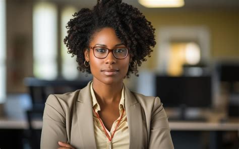 Premium Ai Image Portrait Of African American Businesswoman Manager