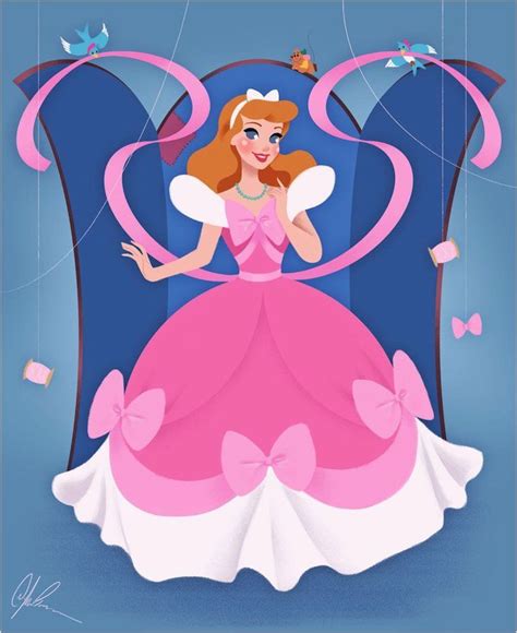 Cinderella In Her Lovely Pink Dress Disney Artwork Disney Fan Art