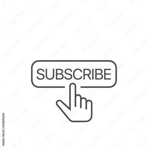 Subscribe Button With Finger Cursor Icon Button With Hand Cursor For