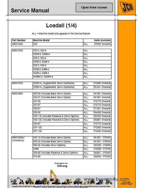 Jcb Loadall 520 Service Manual Sitebank