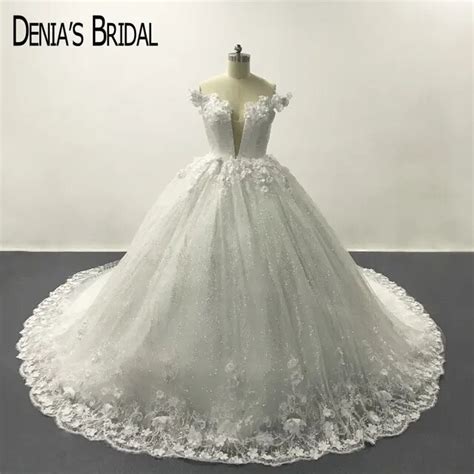 Buy White Deep V Neck Lace Backless Ball Gown Wedding
