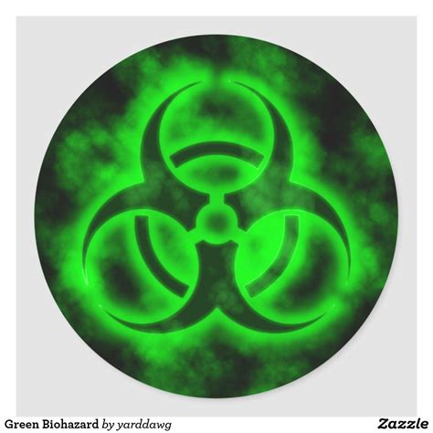 Green Biohazard Classic Round Sticker Round Stickers