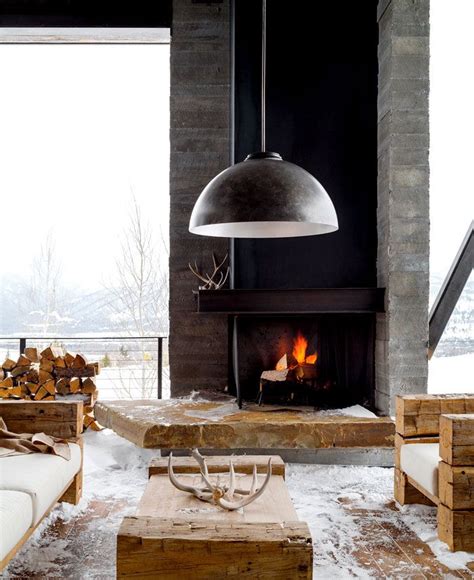 Rustic Luxury Mountain House Rustic House Fireplace Styles Modern