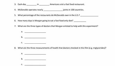 super size me worksheet answer key