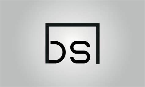 Letter Ds Logo Design Ds Logo With Square Shape In Black Colors Vector