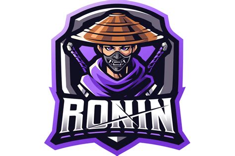 ronin esport mascot logo design by visink thehungryjpeg