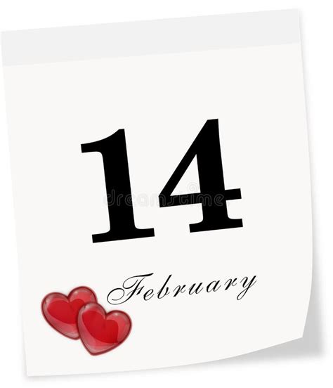 International Valentine S Day On February 14th Calendar Page Stock