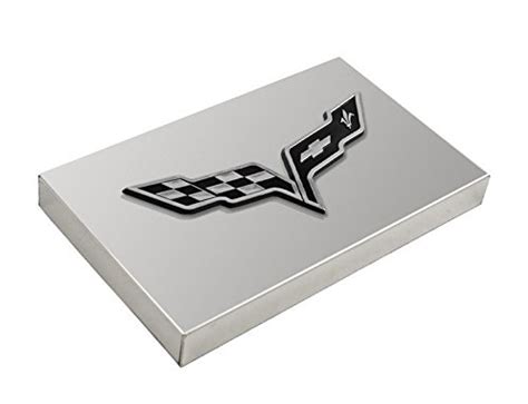 2005 2013 Corvette Polished Stainless Fuse Box Cover Black Flags Logo