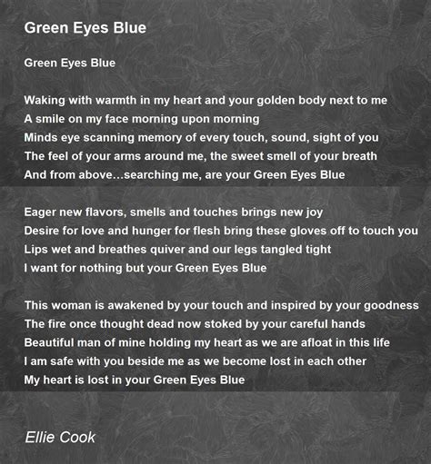 Green Eyes Blue Green Eyes Blue Poem By Ellie Cook