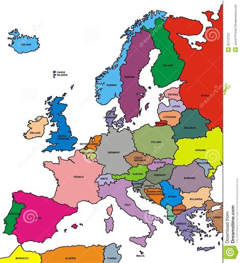 Reliable Index Image Colored Map Of Europe