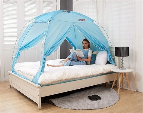 Besten Floorless Indoor Privacy Tent On Bed With Color Poles For Cozy