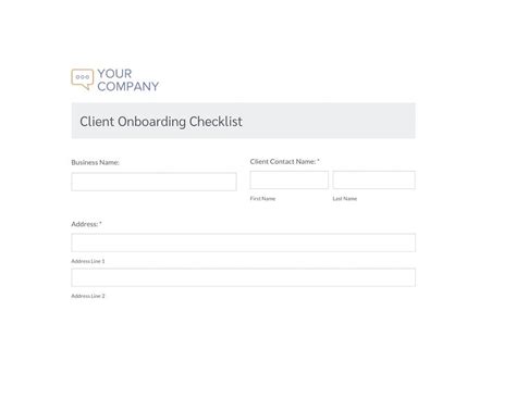 Accounting Client Onboarding Checklist Template