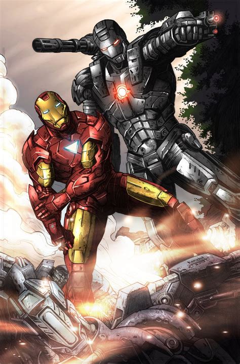 Marvel Iron Man And War Machine Glossy Print 11 X 17 In Hard