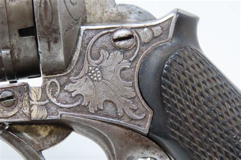 Engraved Belgian Pinfire Double Action Revolver 4221 Candr Antique 006