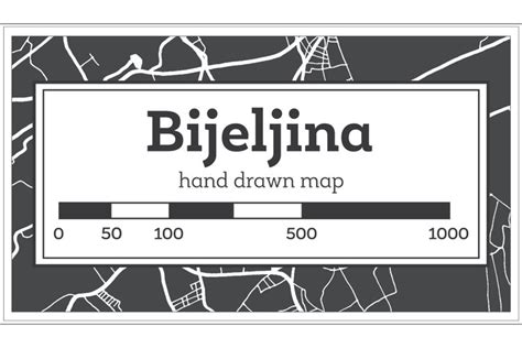 Bijeljina Bosnia And Herzegovina City Map In Black And White