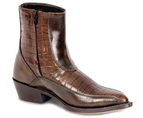 Laredo Western Boots Mens Laredo 7 Inch Zip 115 D Tan Croco 7672