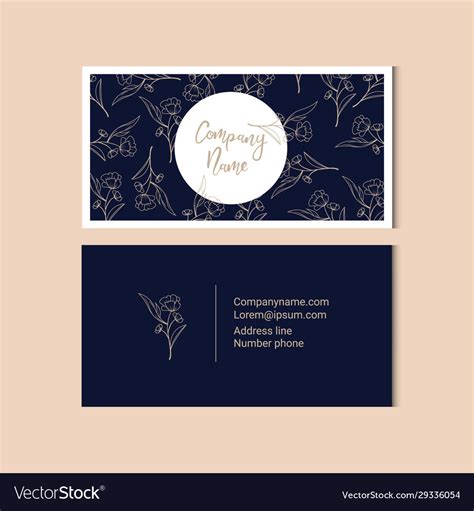 Floral Business Card Template Royalty Free Vector Image