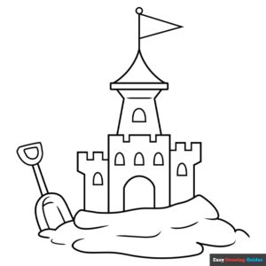 Sand Castle Coloring Page Easy Drawing Guides