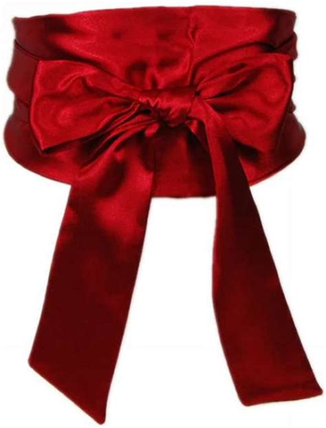 fashion women belts wide waist belt tie bow round belt party dress wedding belt red