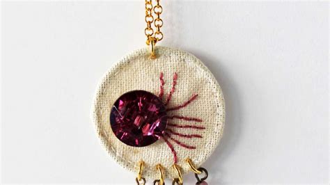 How To Make An Embroidered Jewelry Pendant Diy Style Tutorial
