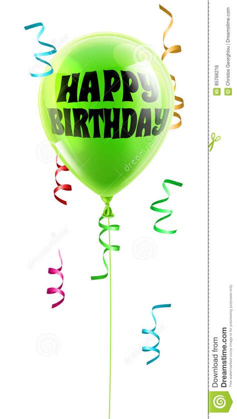 Balloon With Happy Birthday Message Stock Vector