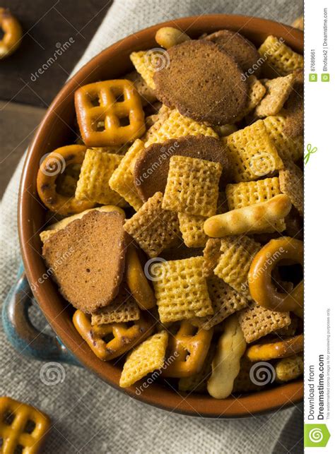 Homemade Salty Snack Party Mix Stock Image Image Of Heap Appetizer