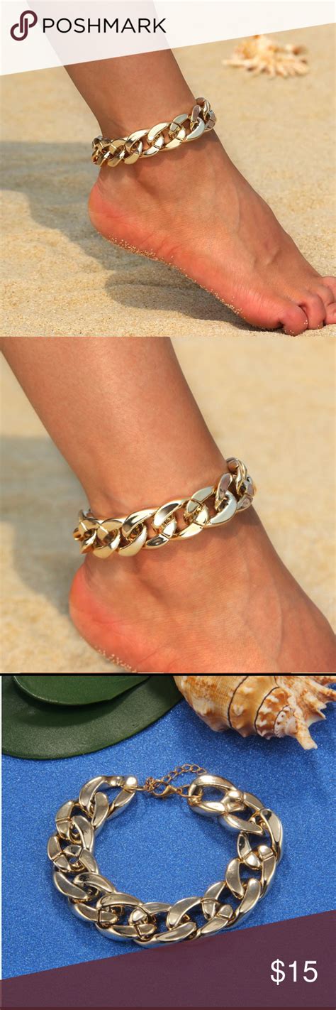Gold Chunky Cuban Link Anklet Gold Chunky Cuban Link Anklet New Style