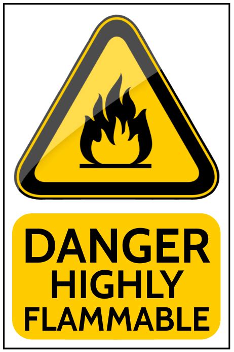 Danger Highly Flammable Sign Board Template Postermywall