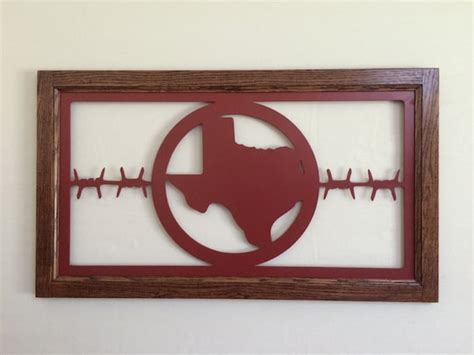 Metal Wall Art Plasma Cut Texas Red Silhouette Home Decor With
