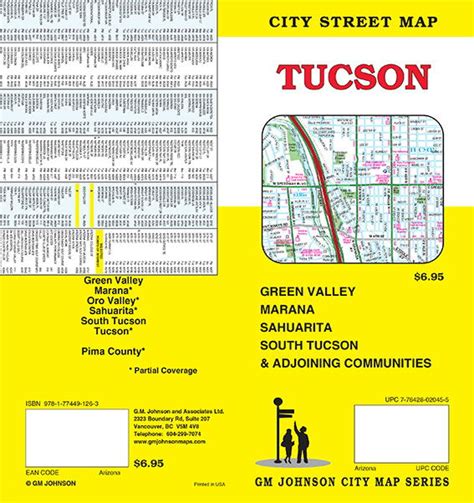 Tucson Arizona Street Map Gm Johnson Maps