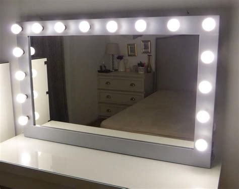 Both the mirror and base complete with a high gloss finish. SUPER Sale - XXL vanity mirror- 43"x27"- Hollywood makeup ...