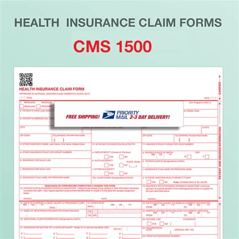 Which claim form(s) to submit. CMS 1500 Health Insurance Paper Claim Forms (02/12) FREE Priority Shipping | Fiachra Forms ...