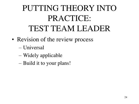 Ppt Putting Theory Into Practice Test Team Leader Powerpoint