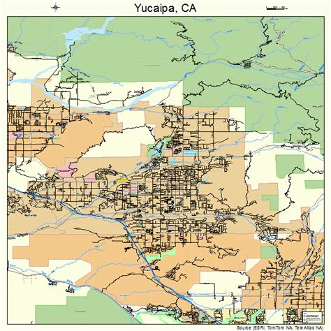 Yucaipa California Street Map 0687042