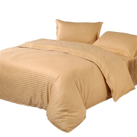 Luxury Hotel Soild Camel Bedding Set 100 Satin Cotton Bed Linen Duvet