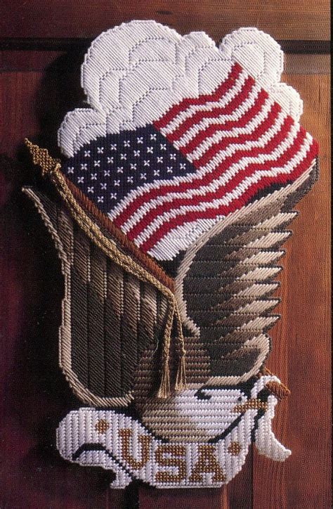 We offer a simple all capital letter pattern set for free. PLASTIC Canvas Pattern Book Holiday DOOR Designs US Flag